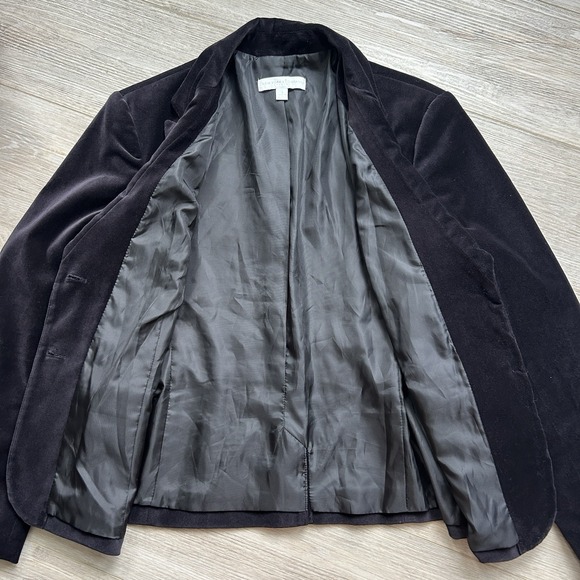 New York & Co. Stretch Navy‎ Blue Velvet blazer  Womens Size 16 - Picture 7 of 12